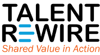 Logo for Talent Rewire with the phrase Shared Value in Action