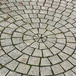 paving stones set in concentric circles